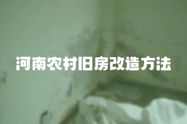 河南農(nóng)村舊房改造方法