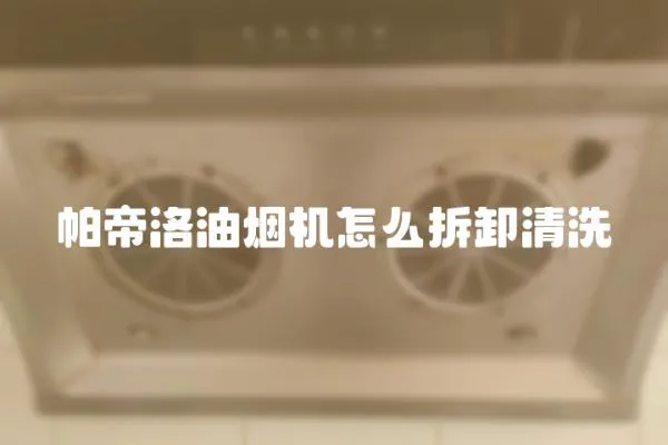 帕帝洛油煙機怎么拆卸清洗