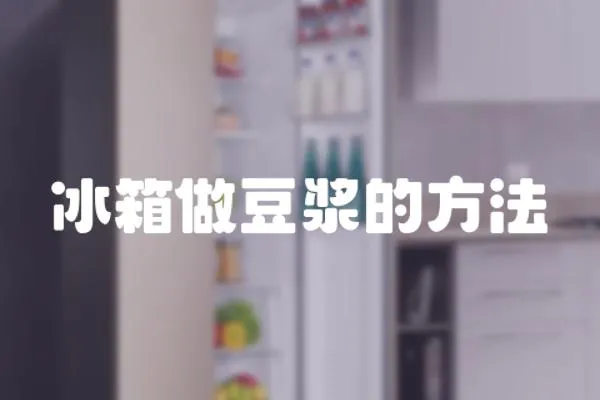 冰箱做豆漿的方法