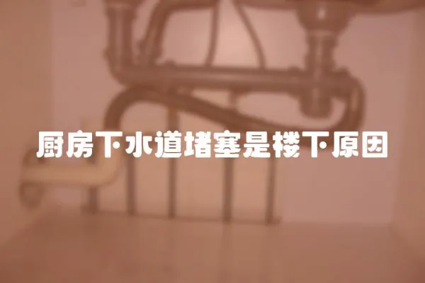 廚房下水道堵塞是樓下原因