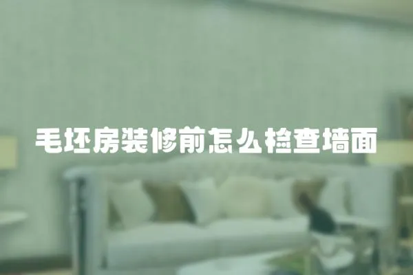 毛坯房裝修前怎么檢查墻面