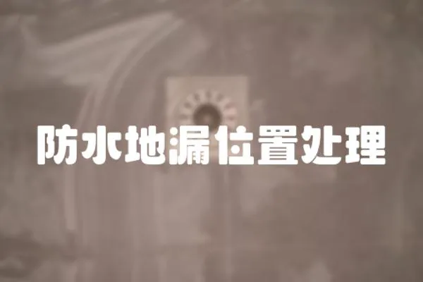 防水地漏位置處理