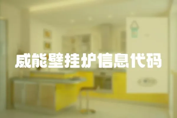 威能壁掛爐信息代碼