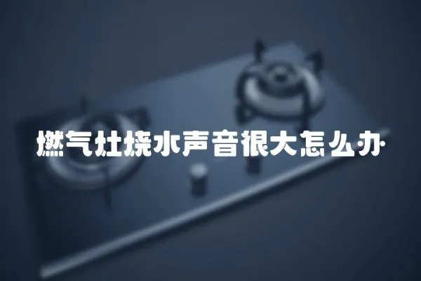 燃?xì)庠顭曇艉艽笤趺崔k