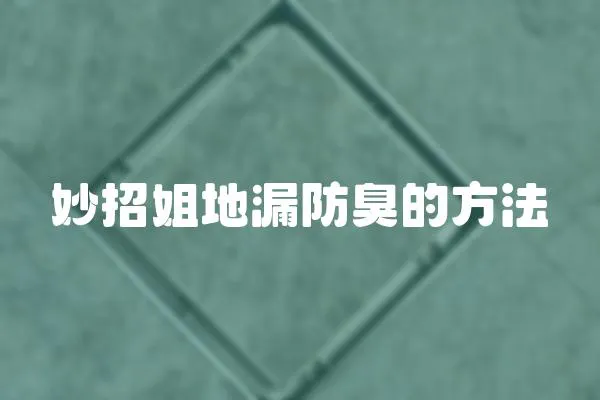 妙招姐地漏防臭的方法