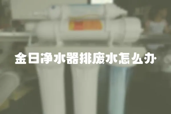 金日凈水器排廢水怎么辦