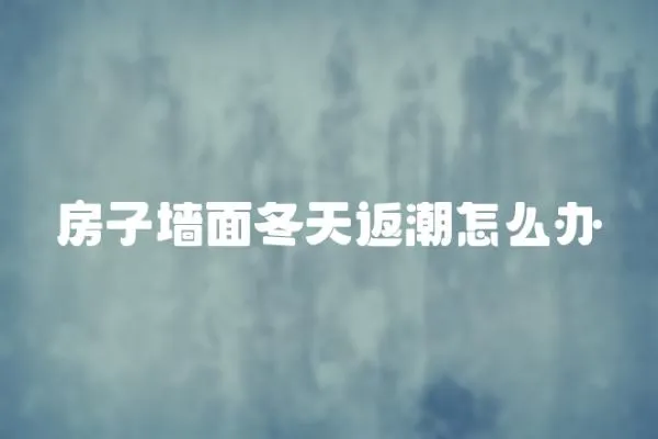 房子墻面冬天返潮怎么辦