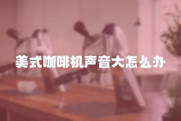 美式咖啡機聲音大怎么辦
