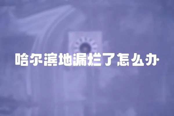哈爾濱地漏爛了怎么辦