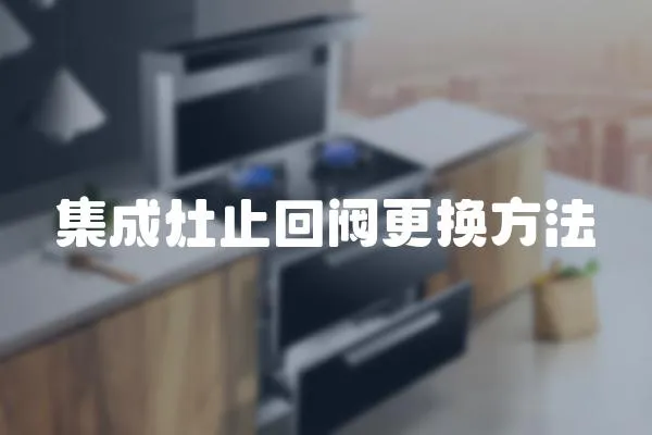 集成灶止回閥更換方法