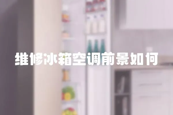 维修冰箱空调前景如何