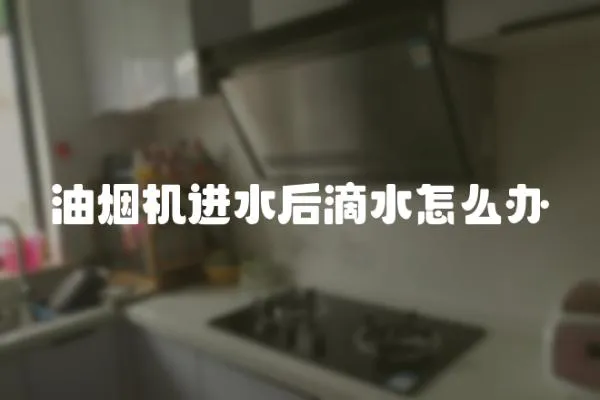 油煙機進水后滴水怎么辦