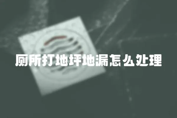 廁所打地坪地漏怎么處理