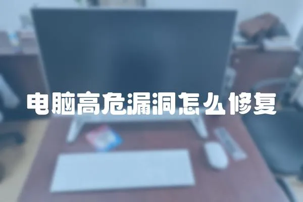 电脑高危漏洞怎么修复