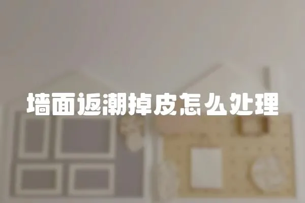 墻面返潮掉皮怎么處理
