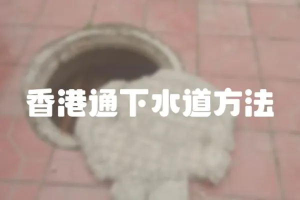 香港通下水道方法