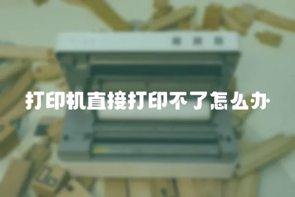 打印機直接打印不了怎么辦