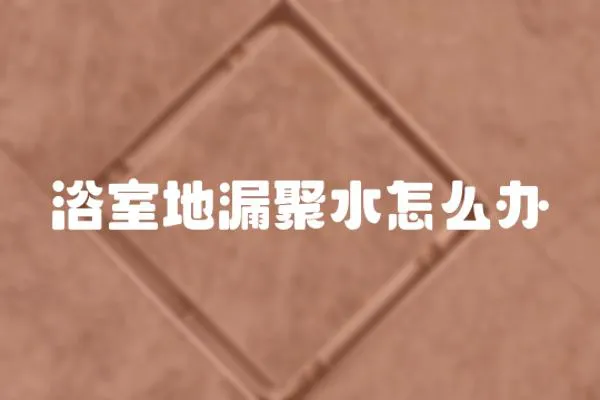 浴室地漏聚水怎么辦