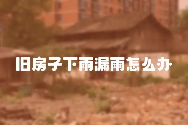 舊房子下雨漏雨怎么辦
