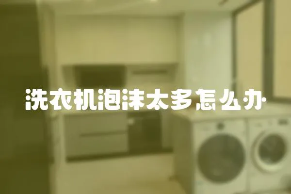 洗衣機泡沫太多怎么辦