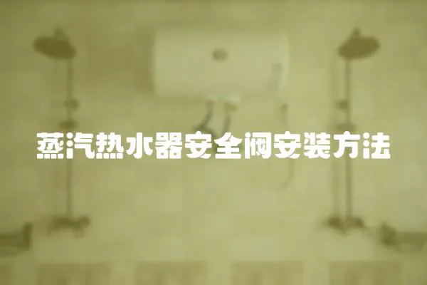 蒸汽熱水器安全閥安裝方法