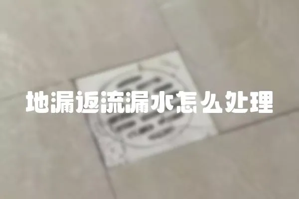 地漏返流漏水怎么處理