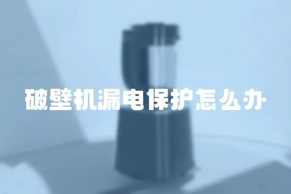 破壁機漏電保護怎么辦