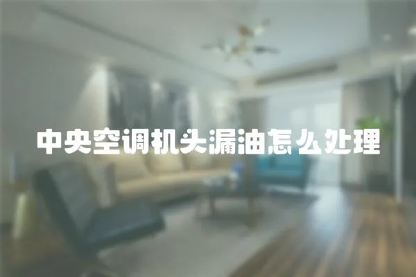 中央空調機頭漏油怎么處理