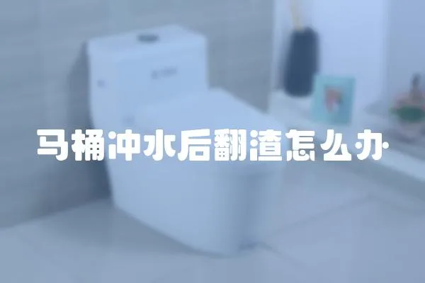 馬桶沖水后翻渣怎么辦