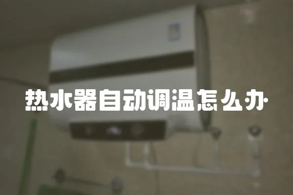 熱水器自動調溫怎么辦
