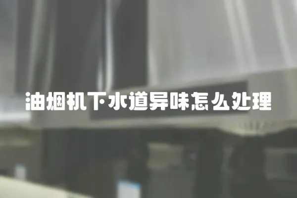 油煙機下水道異味怎么處理
