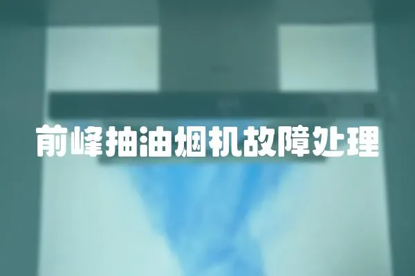 前峰抽油煙機故障處理