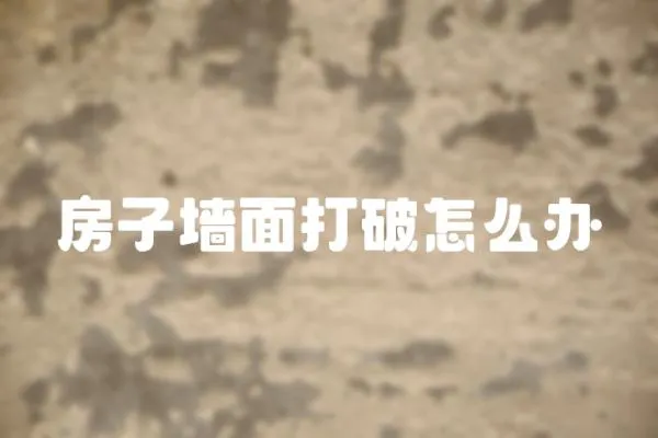 房子墻面打破怎么辦