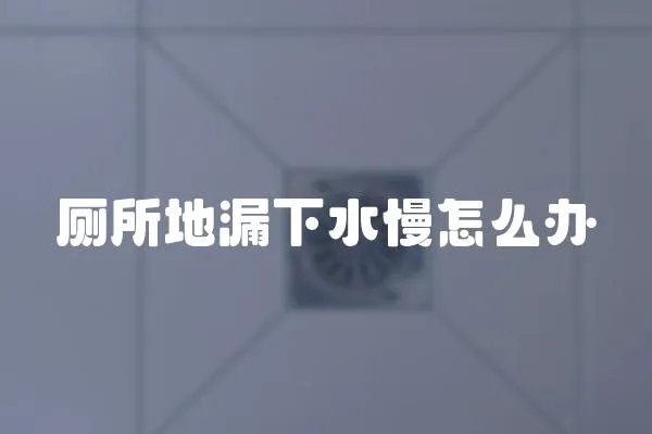 廁所地漏下水慢怎么辦