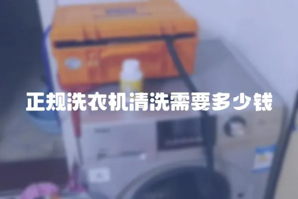 正規洗衣機清洗需要多少錢