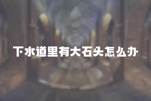 下水道里有大石頭怎么辦