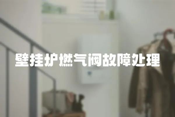 壁掛爐燃氣閥故障處理