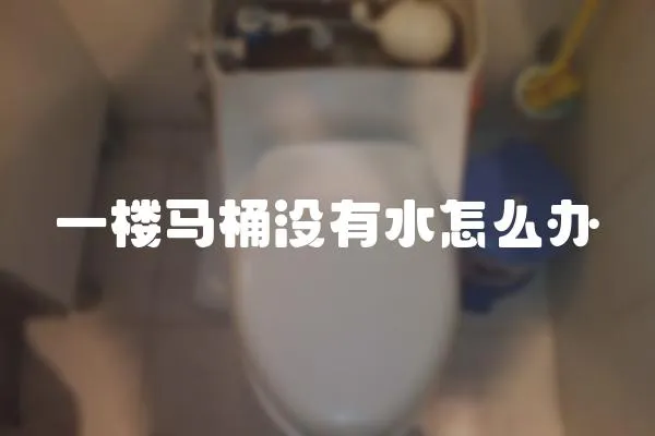 一樓馬桶沒有水怎么辦