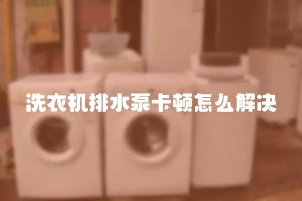 洗衣機排水泵卡頓怎么解決