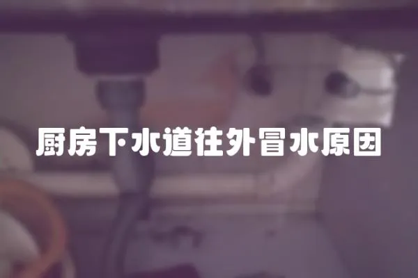 廚房下水道往外冒水原因