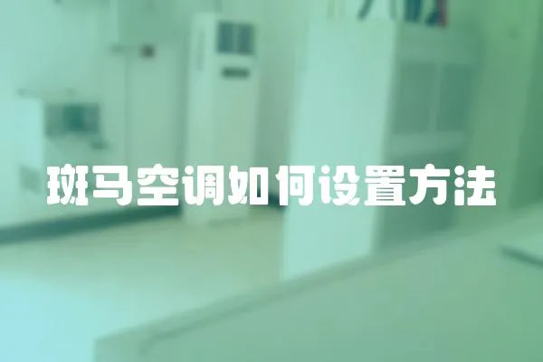 斑馬空調如何設置方法