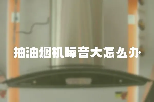 抽油煙機噪音大怎么辦