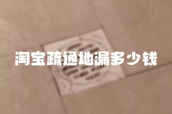 淘寶疏通地漏多少錢