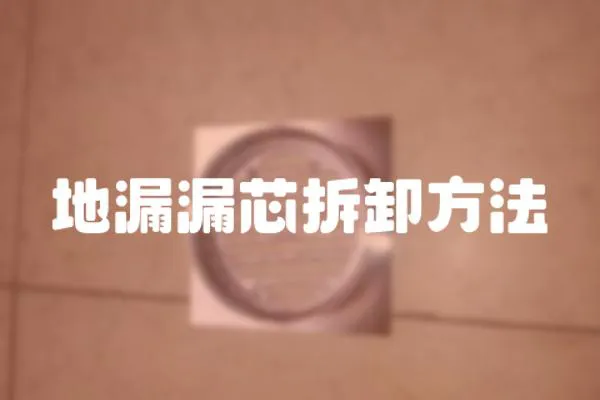 地漏漏芯拆卸方法
