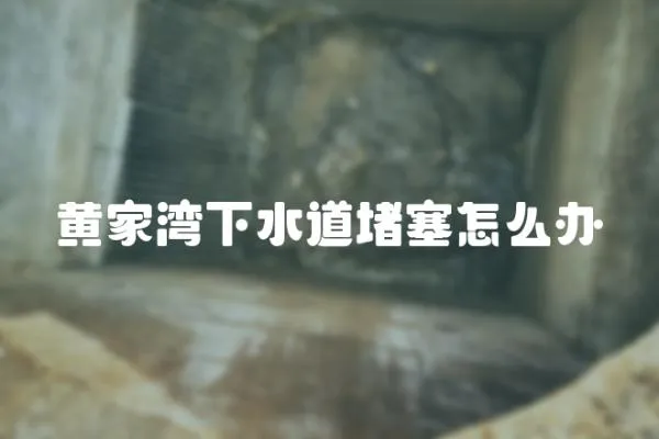 黃家灣下水道堵塞怎么辦