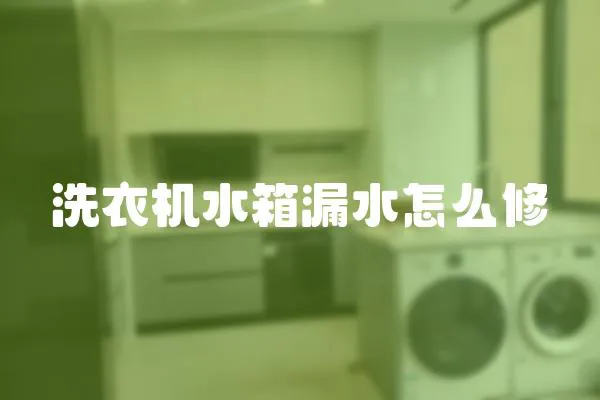 洗衣機水箱漏水怎么修