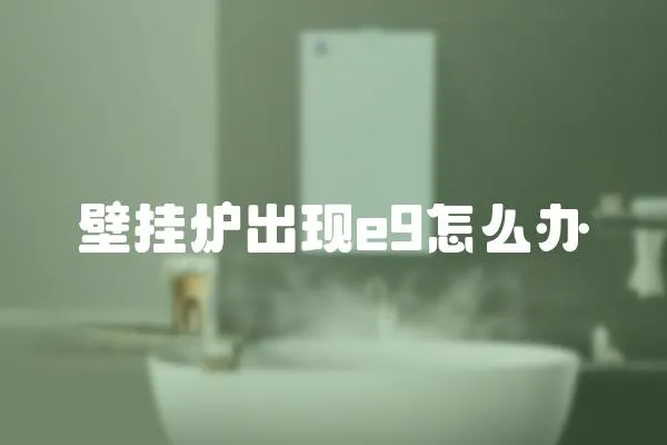壁掛爐出現e9怎么辦