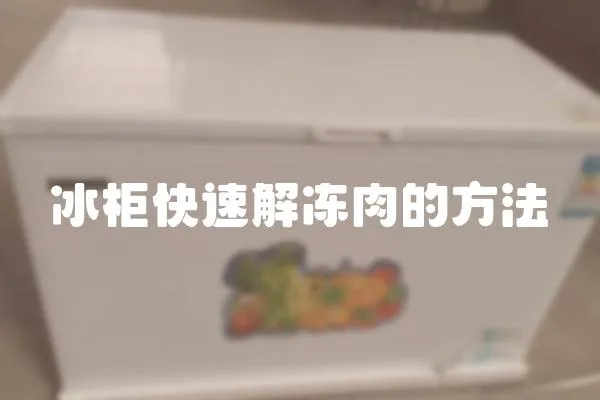 冰柜快速解凍肉的方法