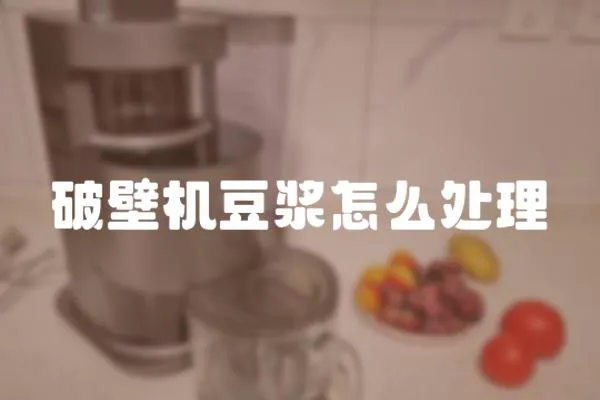 破壁機豆漿怎么處理