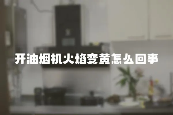 開油煙機(jī)火焰變黃怎么回事